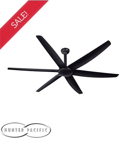 Hunter Pacific The Big Fan 86" High Airflow DC Motor Ceiling Fan with Remote Control - Black